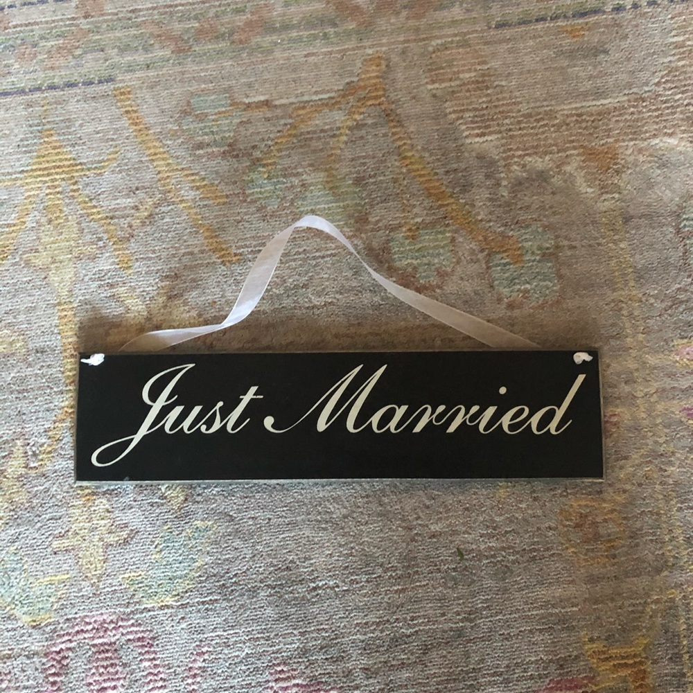 Just Married wooden sign